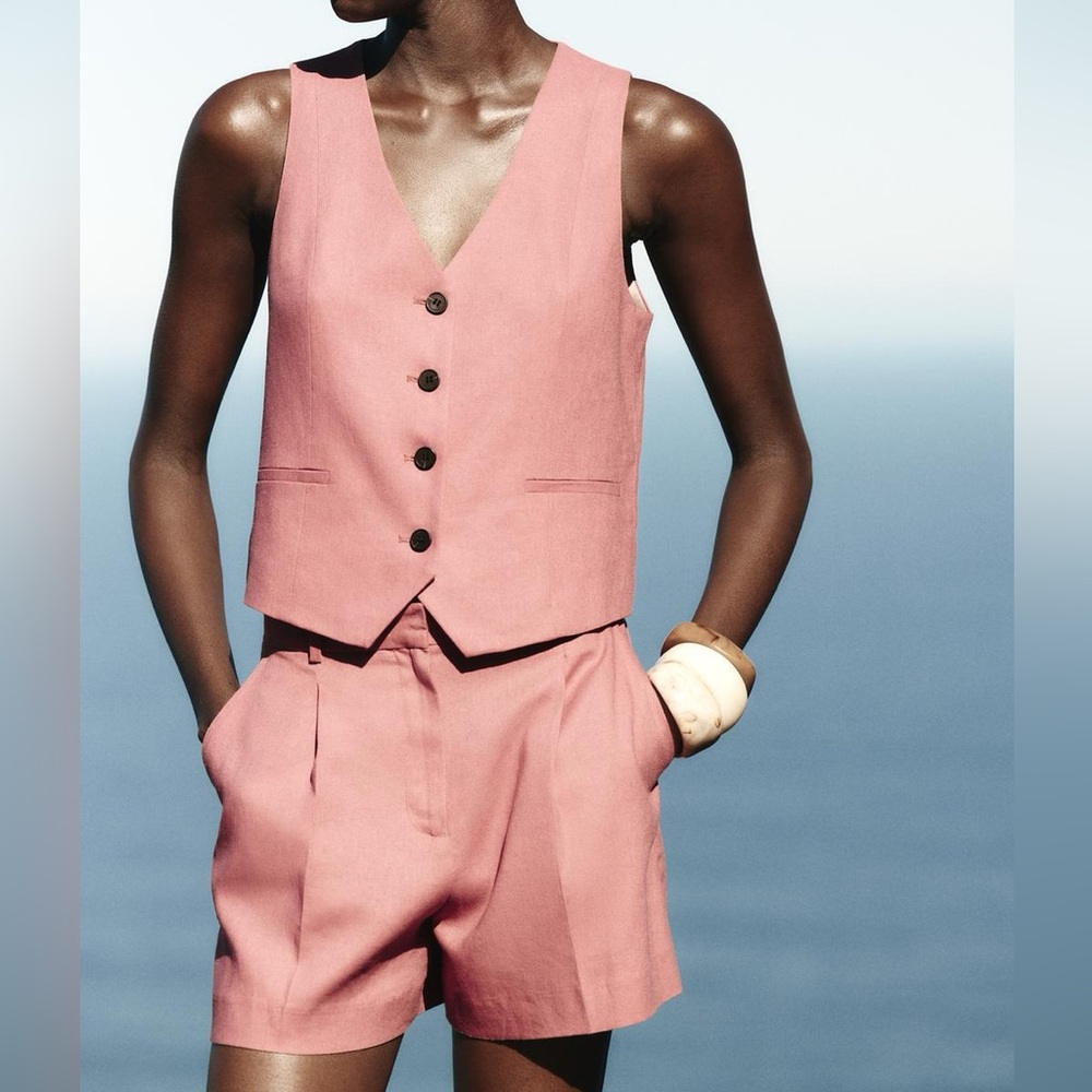 Zara | Linen Vest Marsala / Part of Coord 2 piece matching set